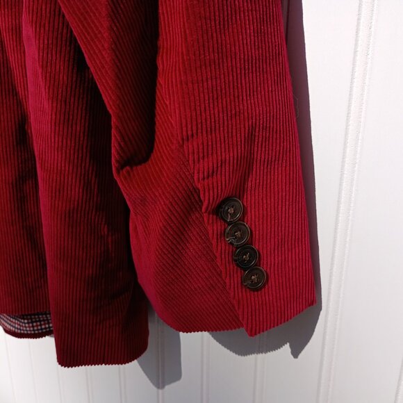 SADDLEBRED Jacket Mens 56R Sport Coat Red Corduroy 2 Button Christmas Blazer - Picture 7 of 16